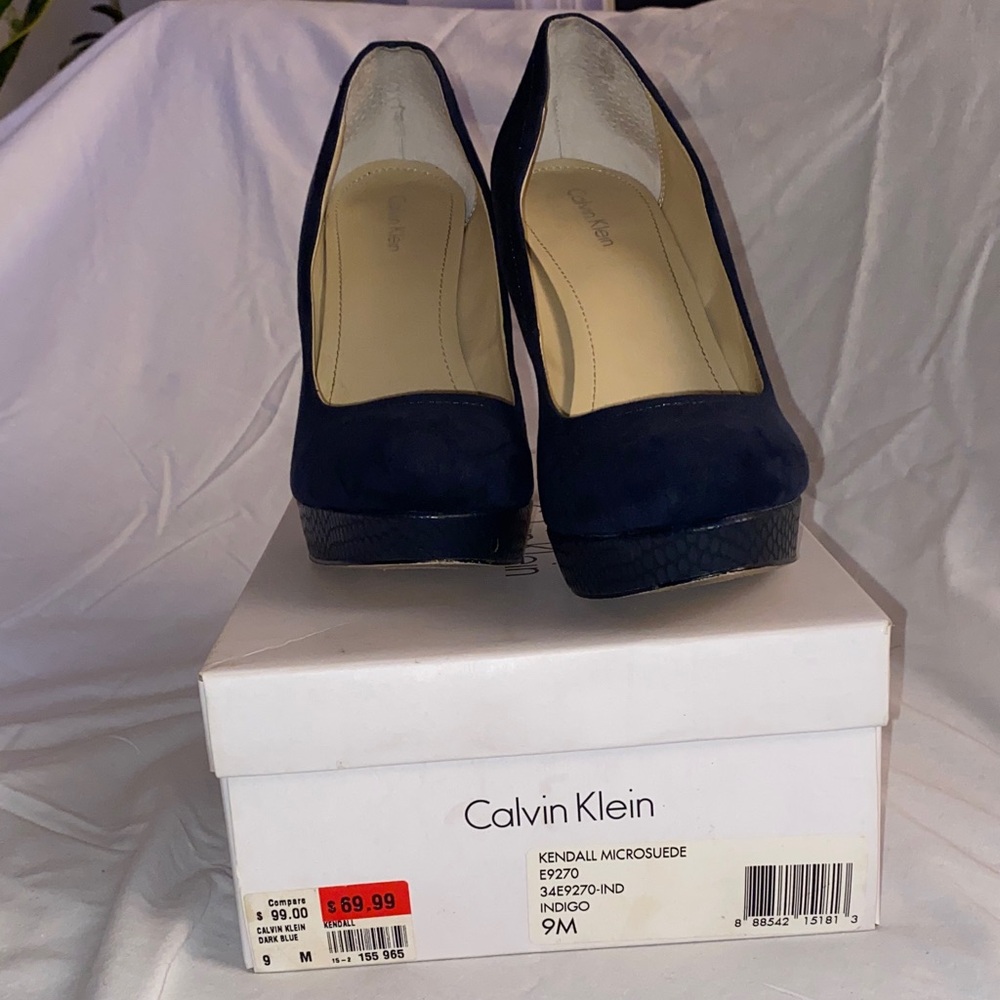 Calvin Klein Indigo Microsuede Heels